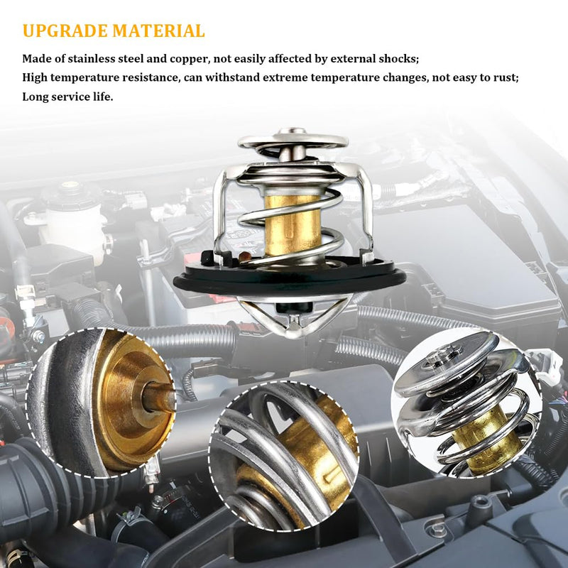 Car Thermostat, High Performance Automotive Replacement Engine Thermostat with Gasket, Auto Engine Coolant Thermostat Compatible with Honda Civic CRV CRZ, Replaces #19301-PAA-306, 19301-PLC-31