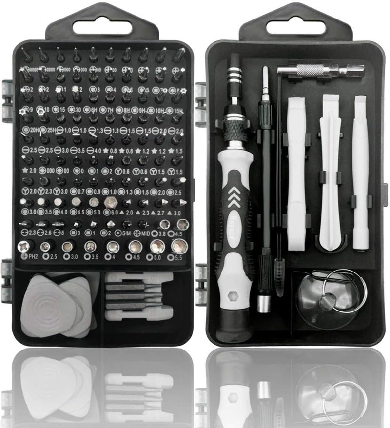 Generic Precision Magnetic Screwdriver Set 124-Piece Electronics Tool Kit with 101 Bits, for Computer, Laptop, Cell Phone, PC, Mac, iPhones Repair, Black