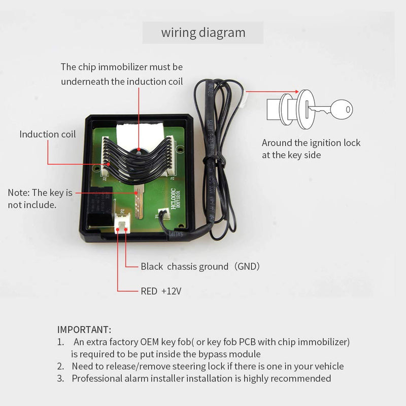 EASYGUARD BM001 Universal Immobilizer Bypass Module for Car Alarm Remote Engine Start & Push Engine Start Button Usage