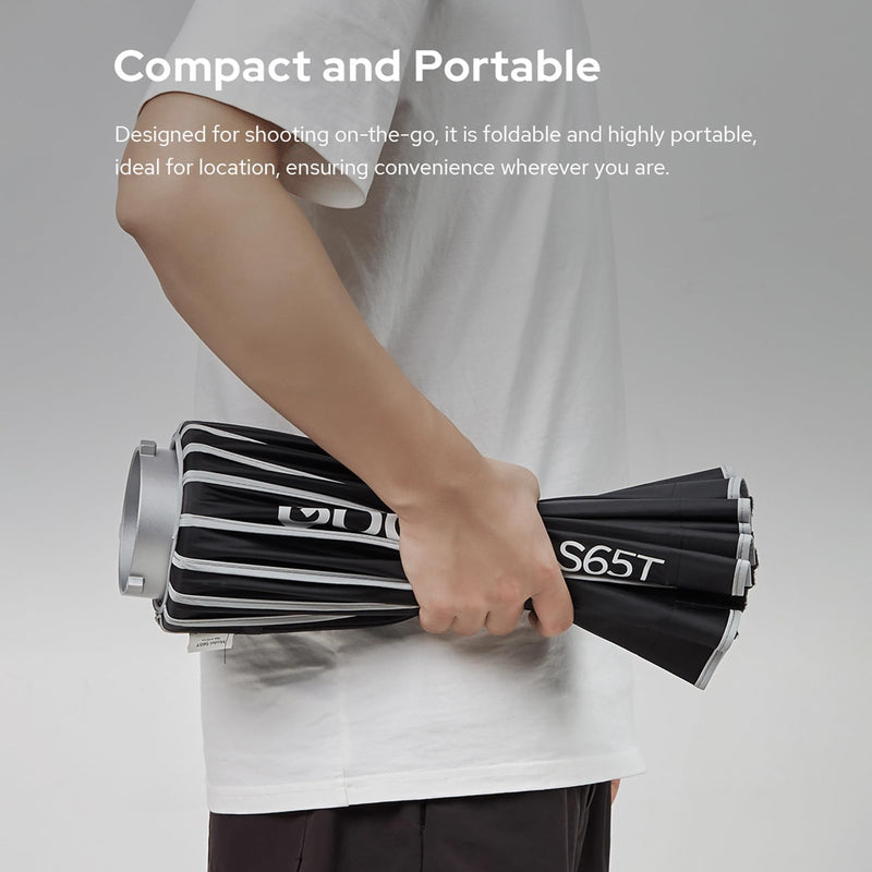 Godox S65T 65cm/25.6in Quick Release Umbrella Softbox Professional Foldable Softbox with Standard Bowen Mount & Diffusers for Photography Studio 65cm/25.6in Softbox