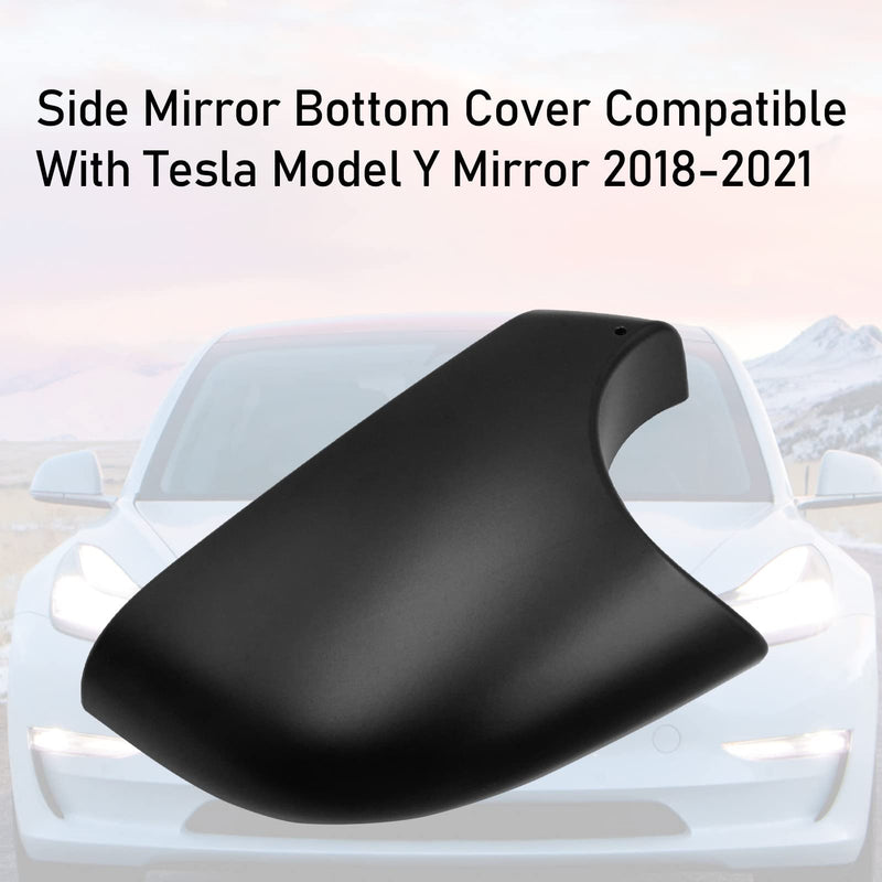 Jaronx Compatible with Tesla Model Y Mirror Lower Cover 2018-2025,Left Drive Side Rearview Mirrors Base Trim Bottom Cover Replacement for Tesla Model Y Accessories(Left) Left Side Black
