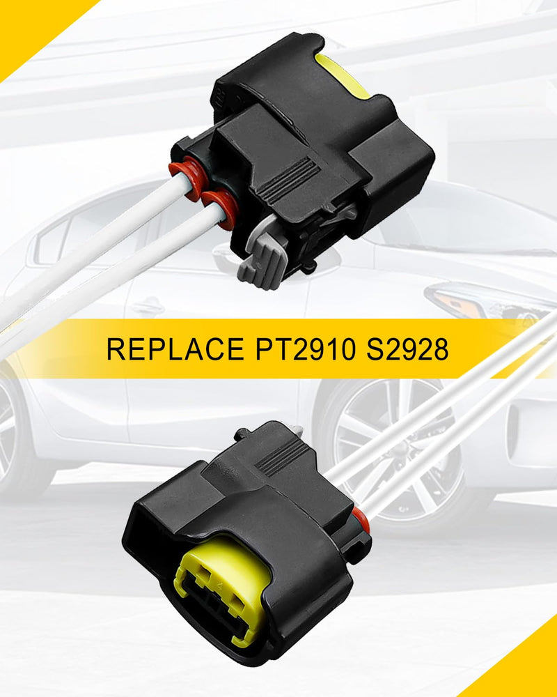 1 Pcs Electrical Ignition Coil Connector Plug Harness with Terminals Fit for Hyundai Accent Elantra Sonata Tucson Veloster Kia Forte Koup Optima Rio Soul 1.6L 1.8L 2.0L 2011-2020 Replace PT2910 S2928 1 P
