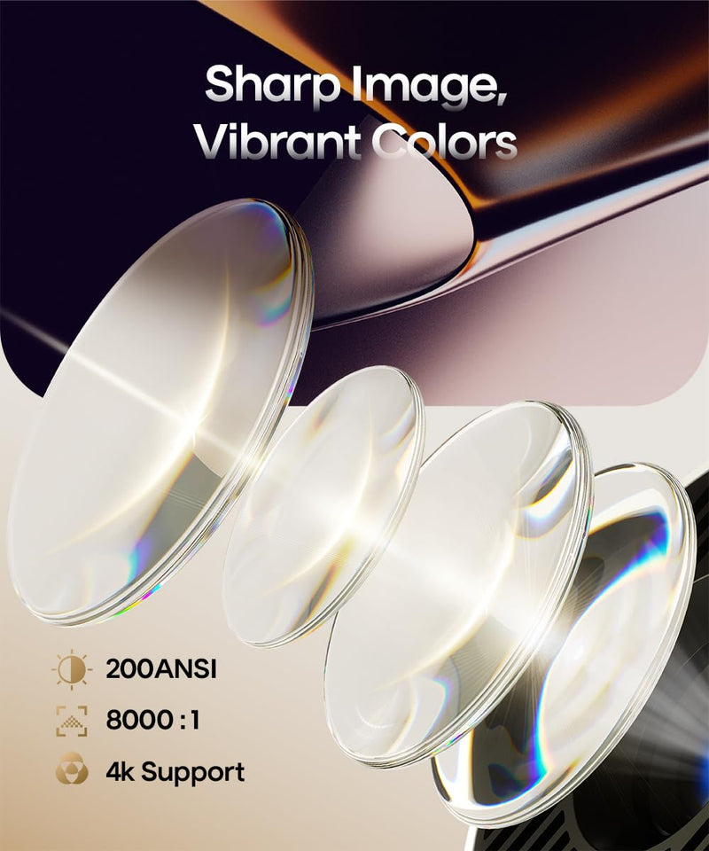 Magcubic 2025 Upgraded HY300PRO Mini Projector with WiFi and Bluetooth, Portable Projector 4K Support, Auto Keystone, 180 Degree Rotation, Smart Proyector for Home Outdoor Android 11 White