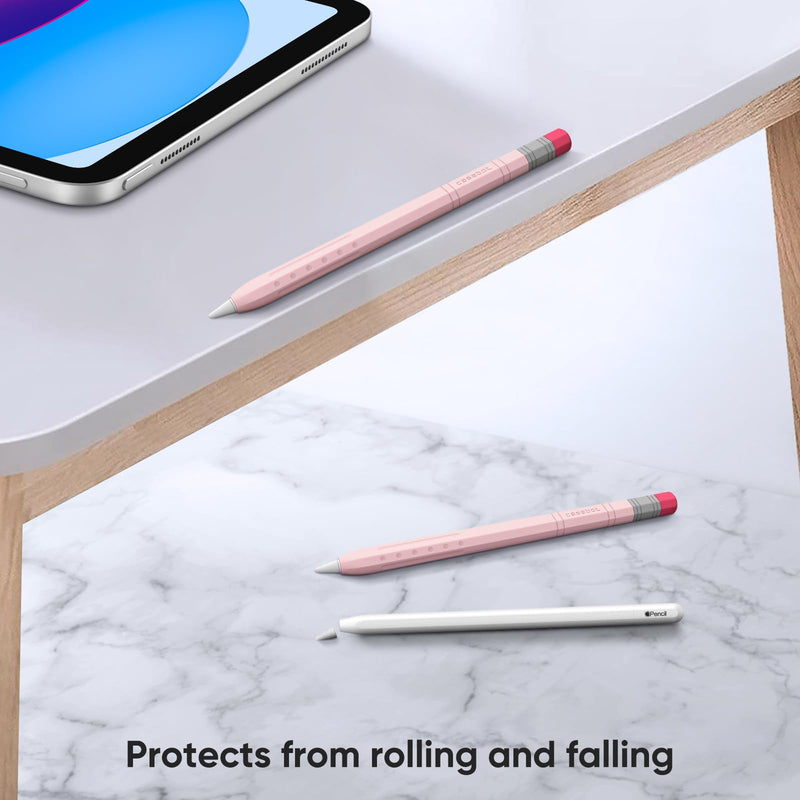 Fintie Silicone Sleeve for Apple Pencil (USB-C), Light Pen Skin Case Cover Soft Protective Anti-Slip Pencil Grip Holder, Supports Magnetic Attachment, Pink