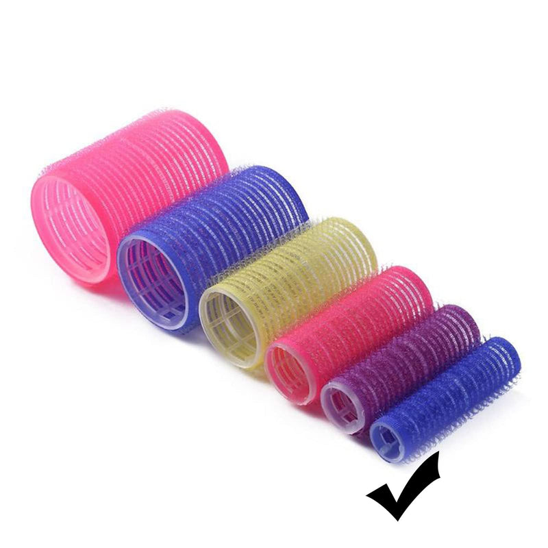 Fashion Base Hair Rollers with Clips,Small Velcro Rollers for Short Hair | 15mm Self Grip Hair Curlers Rollers,12 Rollers and 12 Clips,Salon Curlers