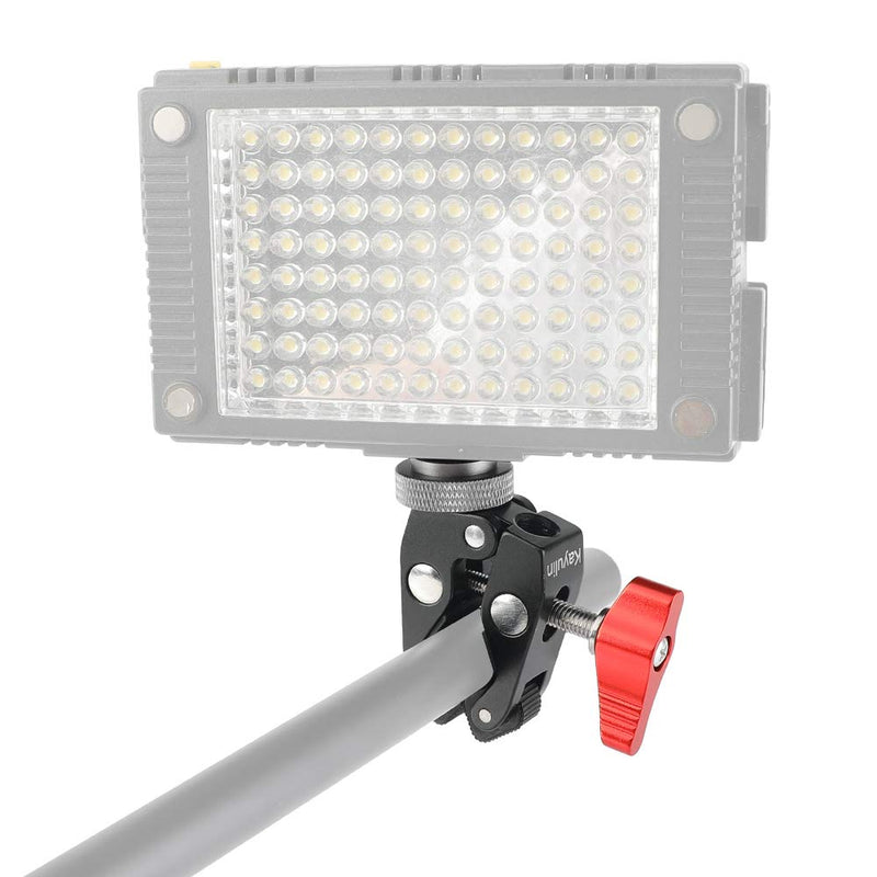 Crab Clamp Holder with 1/4" Screw Adapter for Studio Flash Light Camera Tripod (Silver Gray) Silver Gray