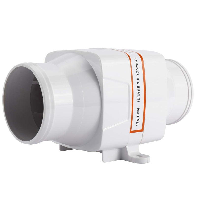 Yaegoo Marine Boat 3" in-Line Bilge Air Blower DC 12V 130 CFM