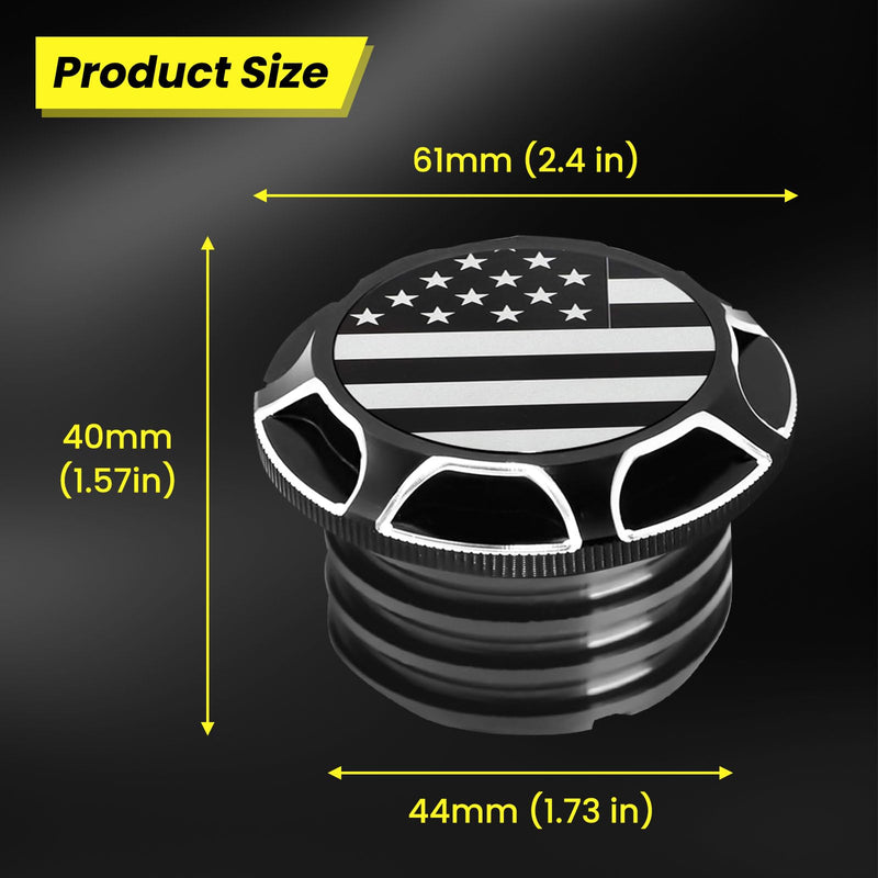 GUAIMI CNC Aluminum Fuel Gas Tank Oil Cap Compatible with Harley Sportster XL 1200 883 X48 Dyna (American Flag-Black) American Flag-Black