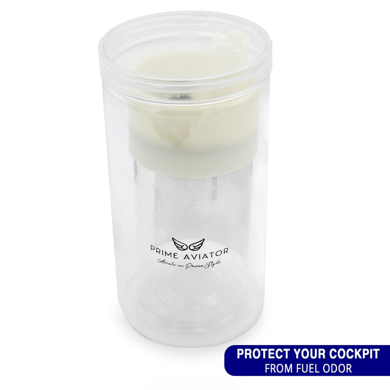 Aviation Fuel Tester with Optional Protective Jar – 12 oz AVGAS & Jet A-1 Reusable Fuel Sampler and Water Separator | Includes Removable Smell-Proof Storage Tube