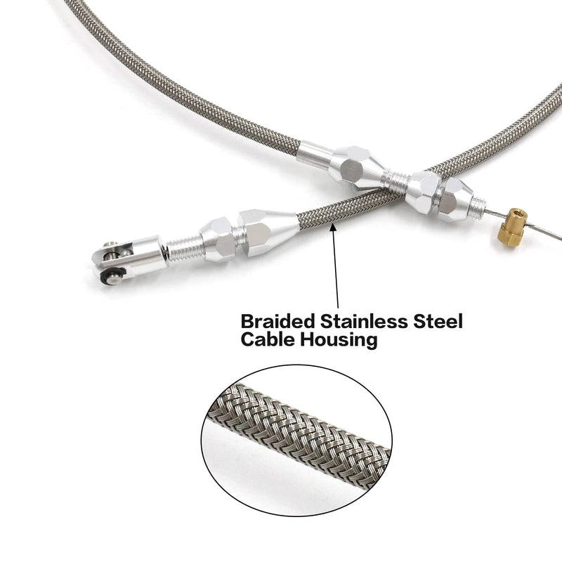 36" Braided Throttle Cable Kit for 97-07 Chevrolet/Chevy LS1 Engine 4.8L 5.3L 5.7L 6.0L