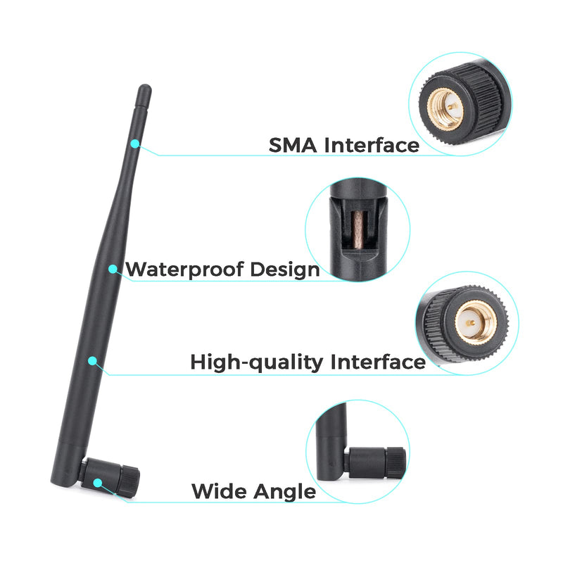 Fosi Audio Bluetooth Antenna WiFi SMA Male PC 2.4GHz 6dBi Single Band Boost Bluetooth Audio Range for Home Office Wireless Network Router IP Camera Amplifier Wireless Range Extender 2 Pack (SMA-Male)