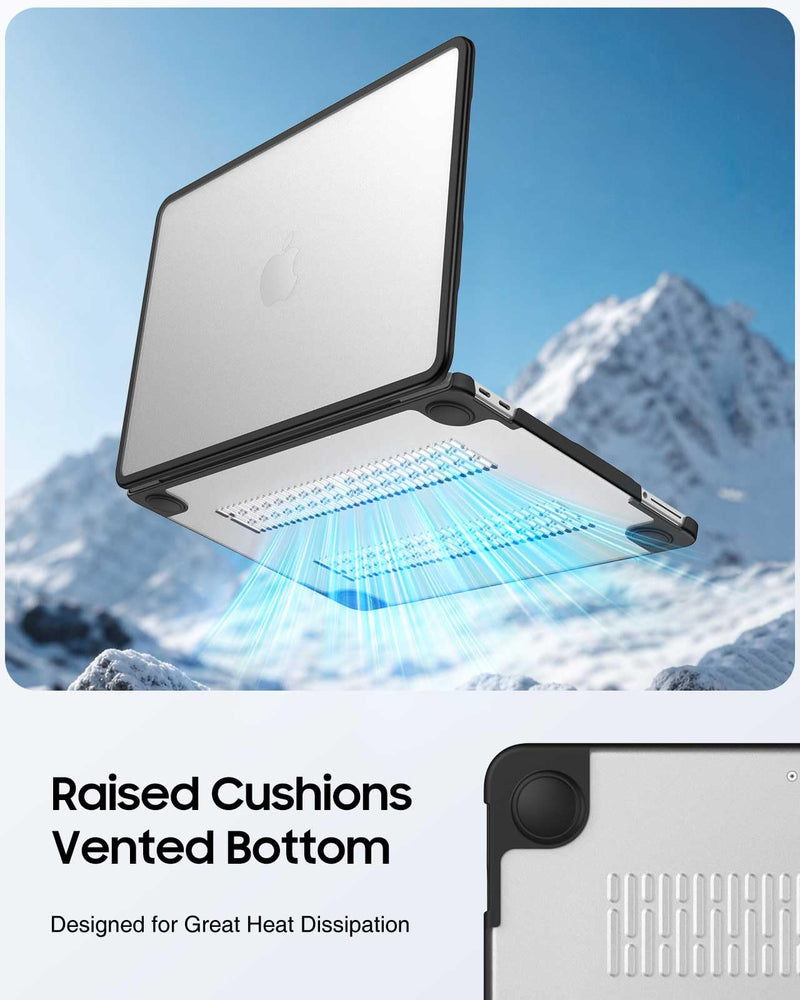 Fintie Shockproof Case for MacBook Neo 13 Inch A3404 2026, Black | Fingerprint Resistant, TPU Bumper, Hard Back Shell, Hard Shell Matte Cover, Snap-On Design, Travel Ready