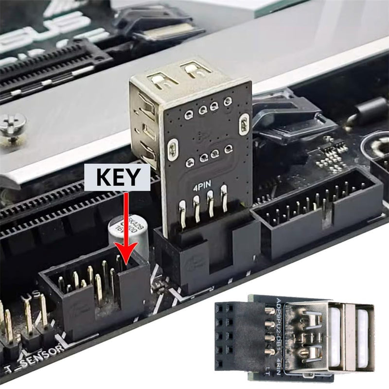 xiwai 2pcs/lot 9Pin 10Pin Header Motherboard Internal to Dual USB 2.0 Female Adapter Converter Horizontal Type High Speed 480 Mbps for Laptops, Tablets