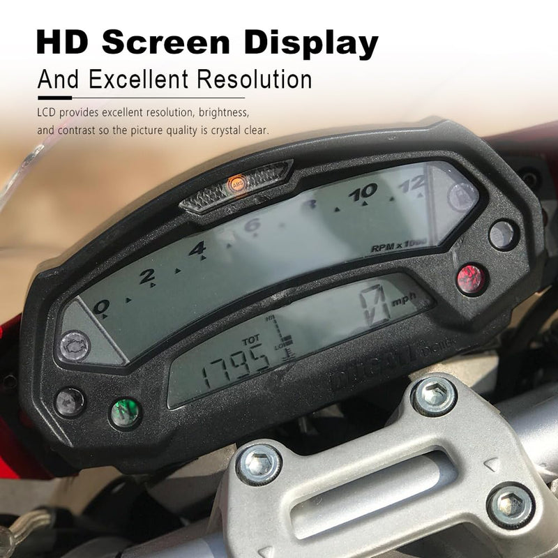 Motorcycle Dashboard LCD Display Screen Replacement for Ducati Monster 696 796 795 1100 Speedometer Tachometer Gauges Instrument Cluster Screen