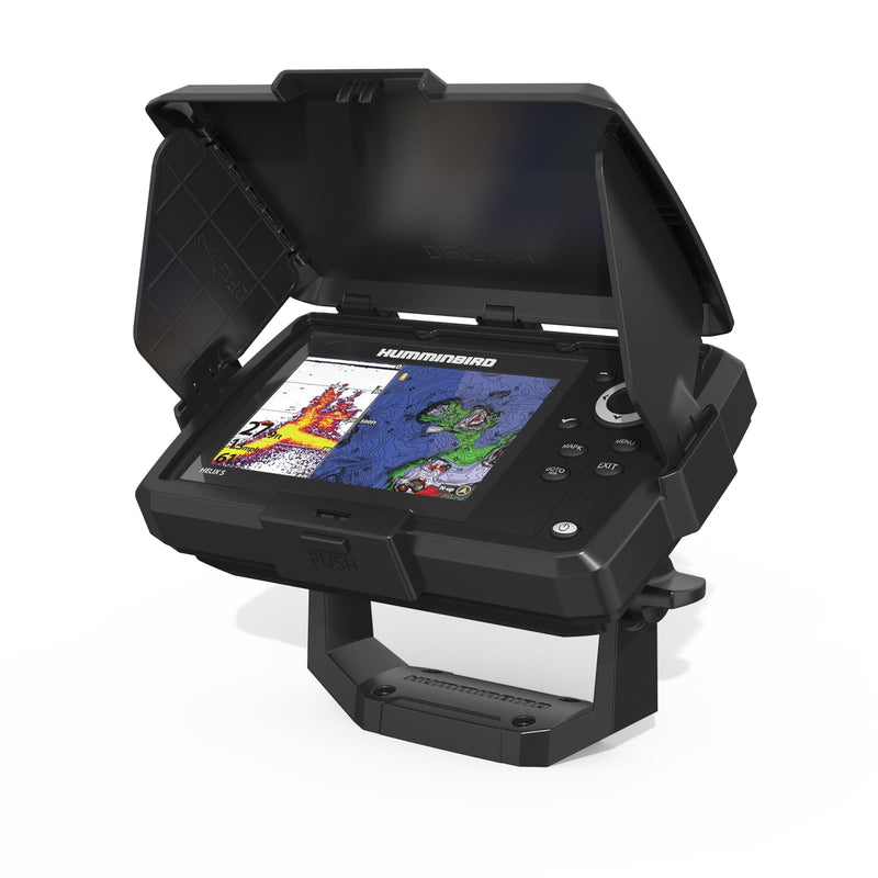 Waterproof Sun Visor Shield ABS Protective Cover, Foldable Glare Protection for Humminbird 411660-1 Helix 5 Chirp GPS G3 and Humminbird 411670-1 Helix 5 Chirp DI GPS G3 Fish Finder (Black)