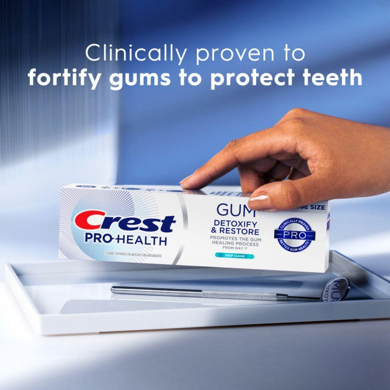Crest Pro-Health Gum Detoxify and Restore Deep Clean Toothpaste, 4.6 Ounce (Pack of 3), Crest Toothpaste, Anticavity, Antibacterial Flouride Toothpaste, Clinically Proven, Gum and Enamel Protection 4.6 Ounce (Pack of 3)