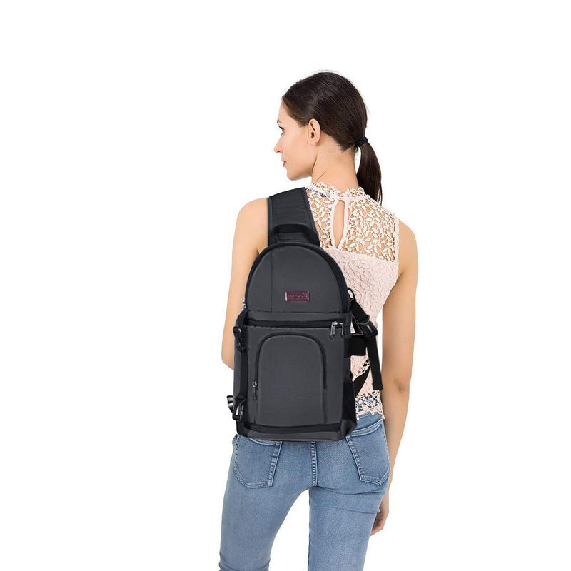 MOSISO Camera Sling Bag, DSLR/SLR/Mirrorless Camera Case Camera Backpack | Shockproof Photography Bag with Tripod Holder&Removable Modular Inserts Compatible with Canon/Nikon/Sony/Fuji, Space Gray