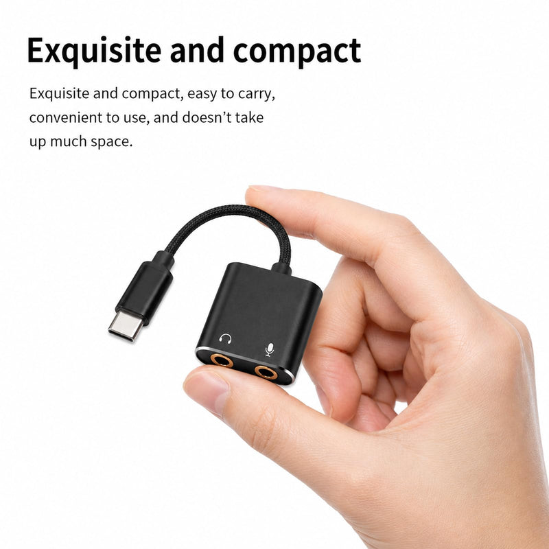 USB C Sound Card, Type C External Sound Card to Headphone and Microphone Jack Audio Adapter Compatible with Windows, Laptops, Desktops Windows