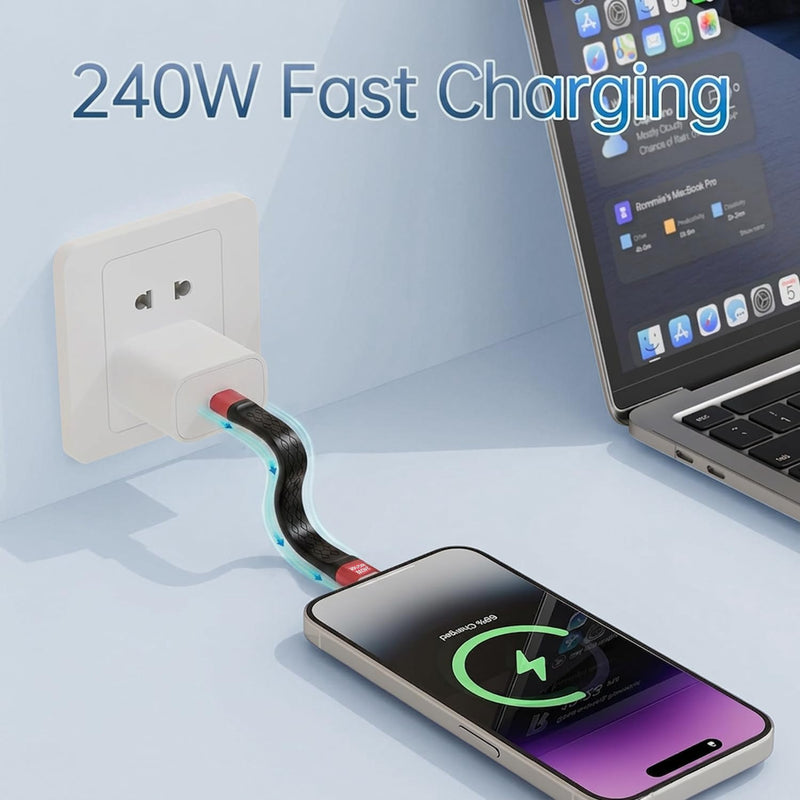 2Pack USB 4.0 USB C Short Cable (80Gbps/8K/240W/5inch), Short Usbc to Usbc Cable Compatible with Thunderbolt 5/4/3,IPhone17/16/15,MacBook, External SSD