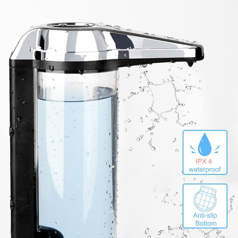 Secura 17oz Automatic Liquid Soap Dispenser, Touchless Battery Operated Hand Soap Dispenser with Adjustable Soap Dispensing Volume Control Dial, Personal Care Dispenser (Chrome) 500ml Chrome