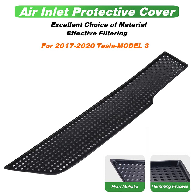 KEYOOG Fit for 2017-2020 Model 3 Air Intake Grille, ABS Plastic Air Vent Intake Air Flow Vent Protection Cover Inlet Cover, Protect Net Moth Leaves Insect Guard Grille Cover Fit 2017-2020