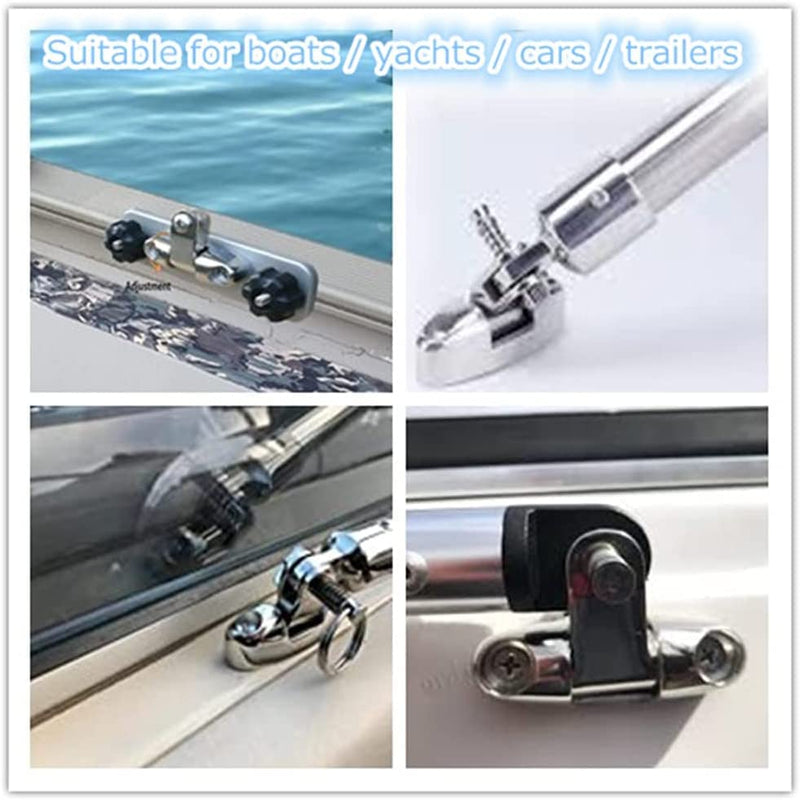 Bimini Top Deck Hinge Swivel Mount 316 Stainless Steel Swivel Side Mount Hinge,Boat Bimini Top Fitting Hardware Side Mount,Boat Top Hinges Bimini Mounts with Removable Pin