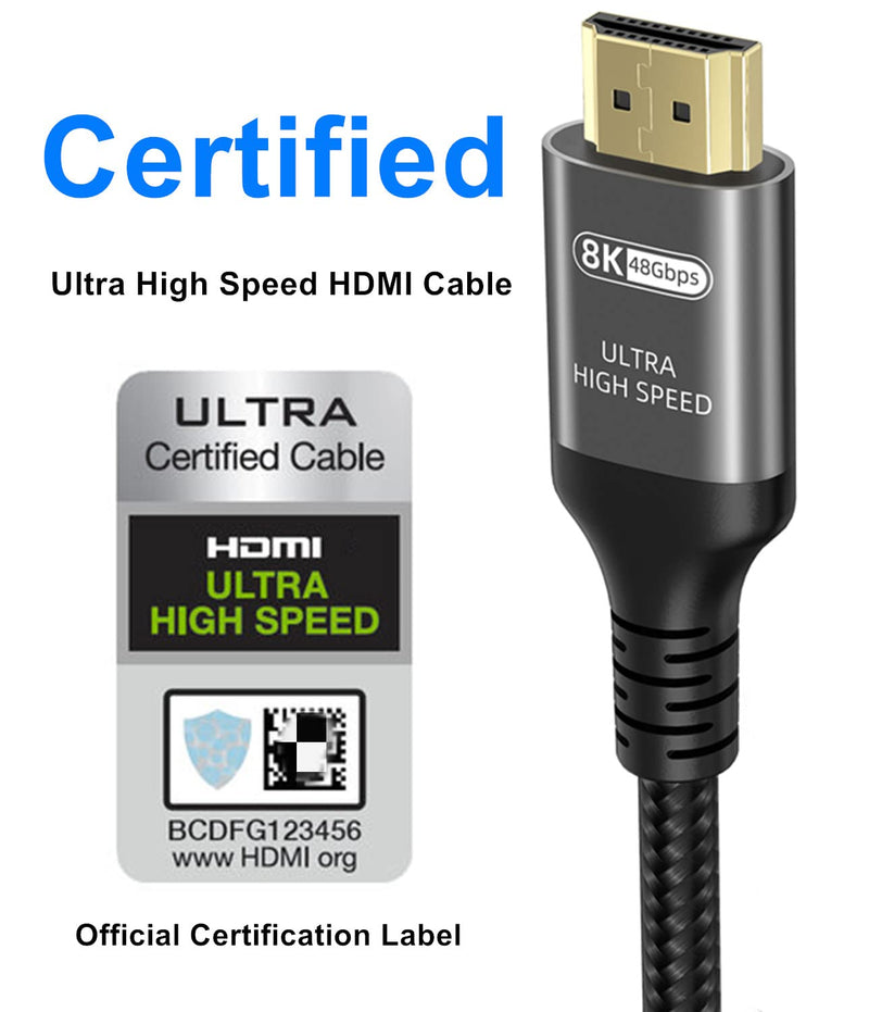 Ubluker 10K 8K 4K HDMI Cable 48Gbps 20 FT, Certified Ultra High Speed HDMI® Cable 4K 240Hz 144Hz 120Hz 8K60Hz 0.01ms HDR10+ eARC HDCP2.3 Netflix Roku TV PC Monitor Projector PS5 Xbox 20 feet