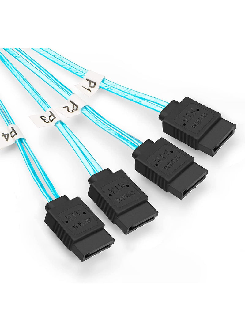 CableCreation Mini SAS 26Pin (SFF-8088) Male to 4 SATA 7Pin Female Cable, Mini SAS Host/Controller to 4 SATA Target/Backplane, 2M / 6.6FT