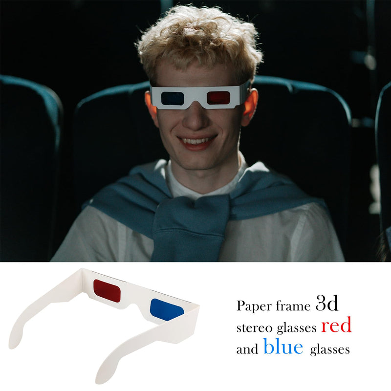 5 Pairs 3D Paper Glasses, Red Blue 3D Glasses, 3D Viewing Glasses Anaglyph 3D Glasses for Movies, TV 5