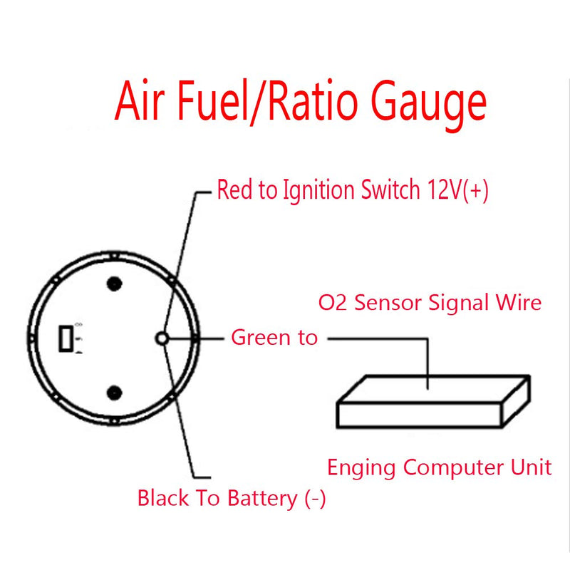 ESUPPORT Car 2" 52mm Air Fuel Ratio Gauge Air/Fuel Gauge