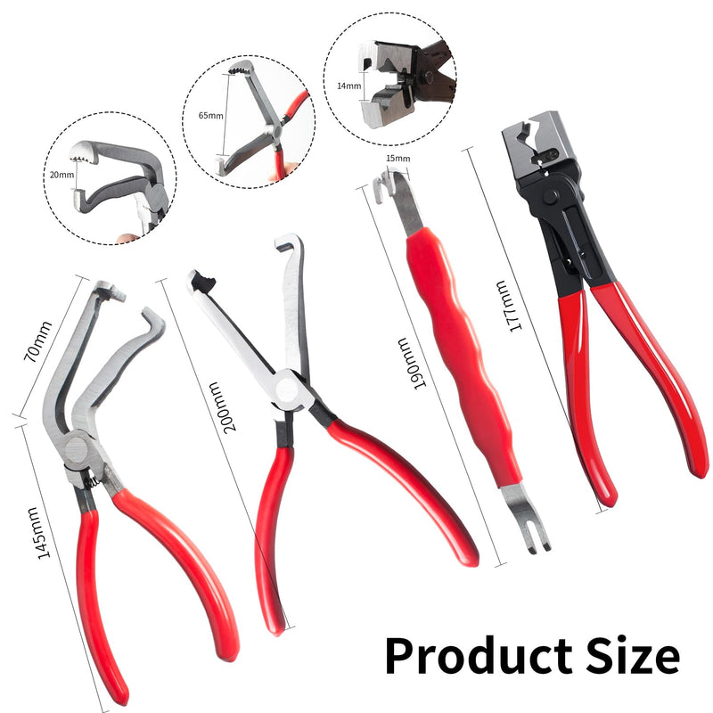 4 Pieces Electrical Disconnect Pliers for Cars, Automotive Electrical Plug Connector Disconnect Tool and Connector Separator and Hose Clamp Pliers Electrical Disconnect Pliers Set 5