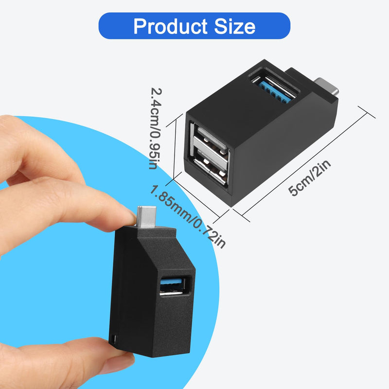 USB3.0 Hub 3 Port Mini Portable High Speed Data Transfer,USB Splitter 1 in 3 Out for Connecting Mobile Hard Disk, U Disk, Camera, Mouse,etc