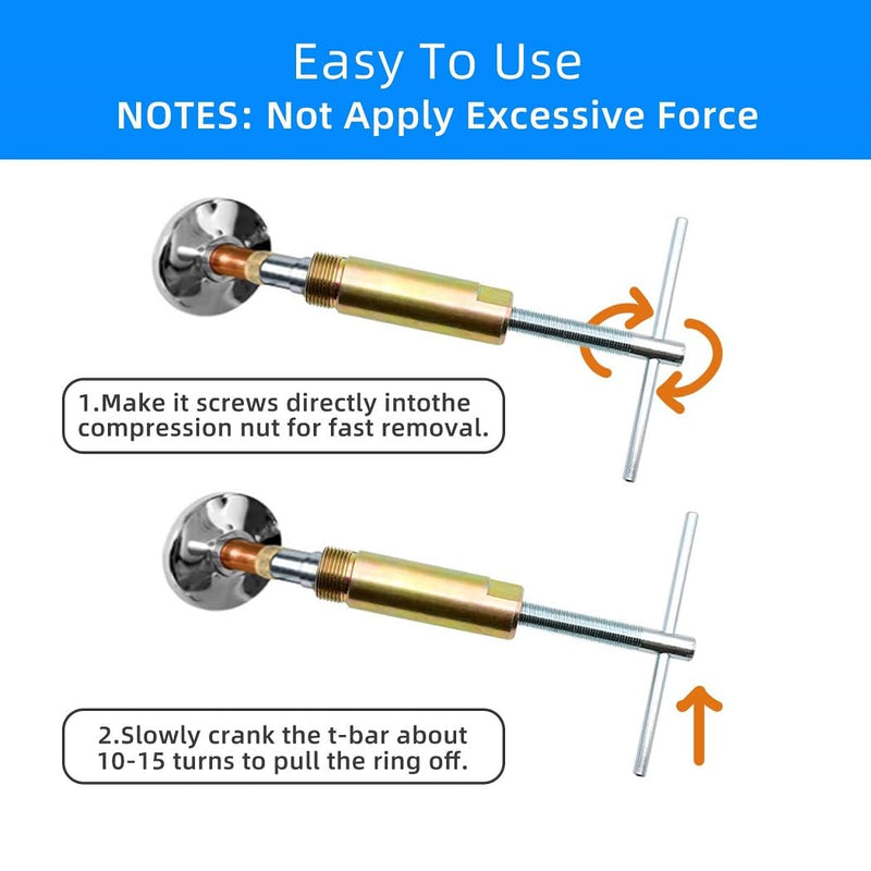Compression Sleeve Puller Remove Tool Nut & Ferrule of Pipe 03943 - Sleeve Remover for 1/2-Inch Compression Fittings Only - Plumbing Tools Compression Ring Removal Tool Corroded & Frozen Supply Stops M-0‎3943