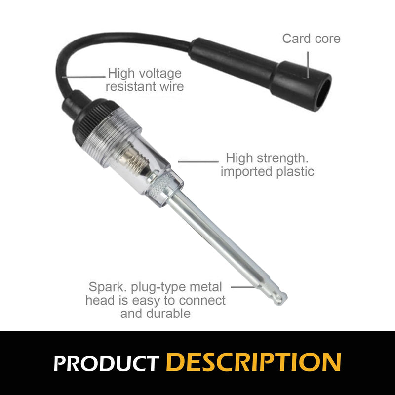 Inline Spark Plug Tester, Plug-in Engine Ignition Testers, Small Armature Diagnostic Detector Tool, for Car Cars, Lawnmowers, Internal External Engine