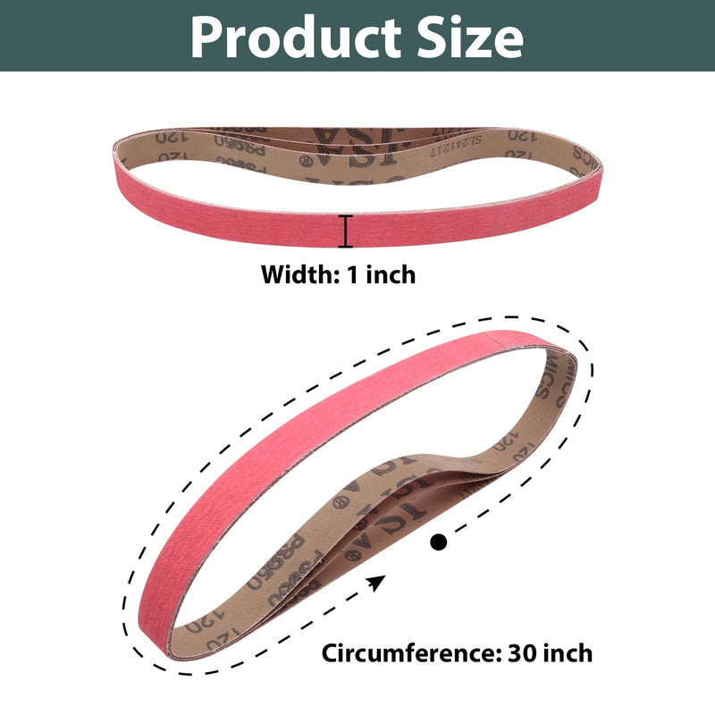 1 x 30 Inch Sanding Belts for Knife Sharpening, 3 Pcs Each of 120 240 400 800 1000 5000 Grit Sander Belts for Knives Metal Polishing,18 Pack MIX