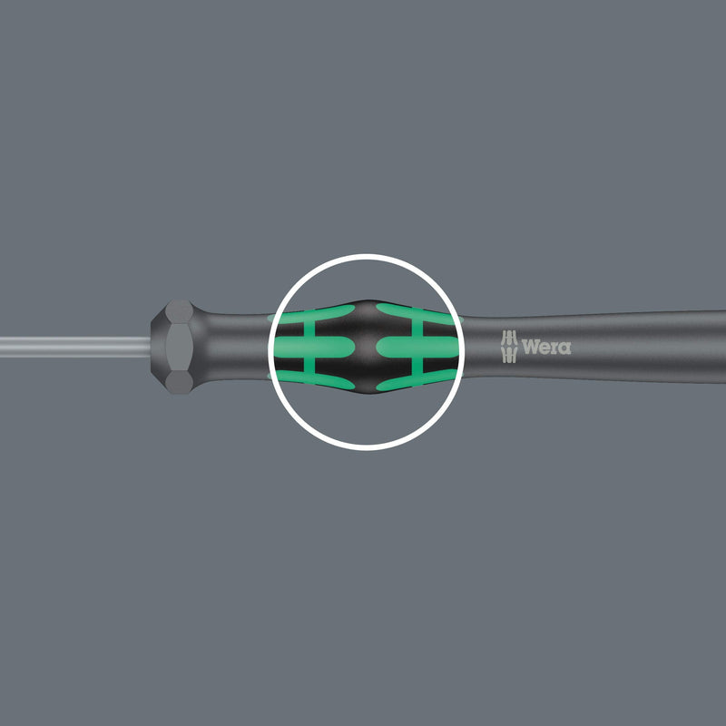 Wera 05118003001 Kraftform Micro 2035 Slotted Electronics Precision Screwdriver, 1.5mm Head, 60mm Blade Length Slotted 1.5mm Head, 60mm Blade