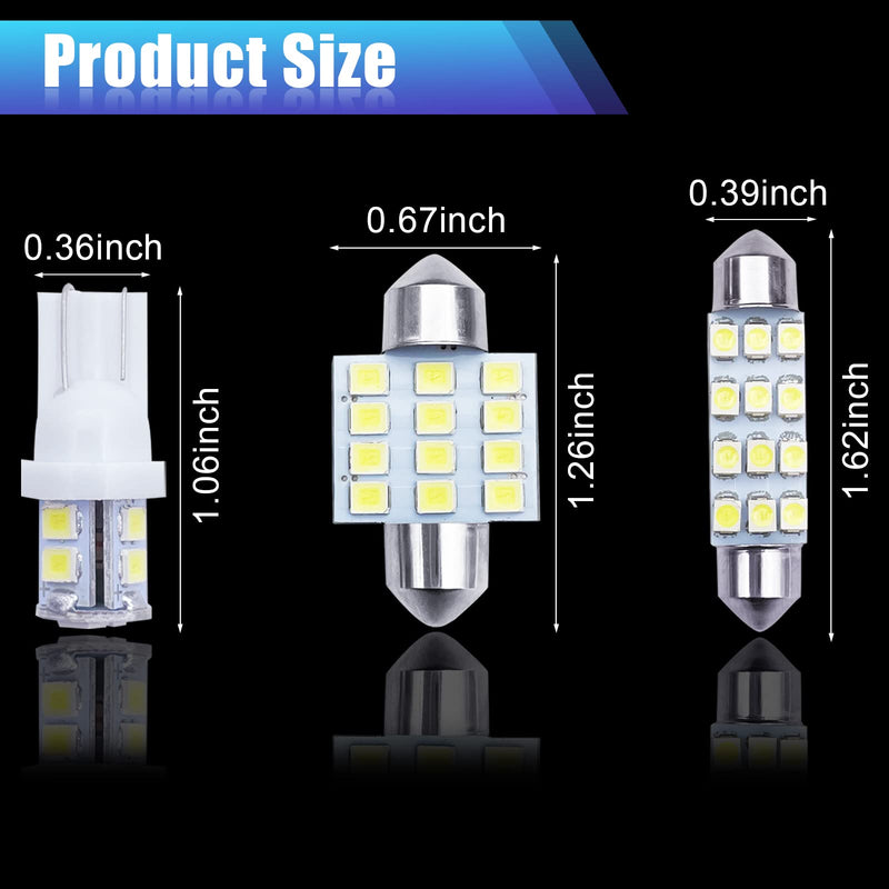 Car Led Bulb, Led Combination Set of 24 Sets, Used for Car Interior/Indoor Map Dome/ Trunk / License Lights, Etc. (White) white