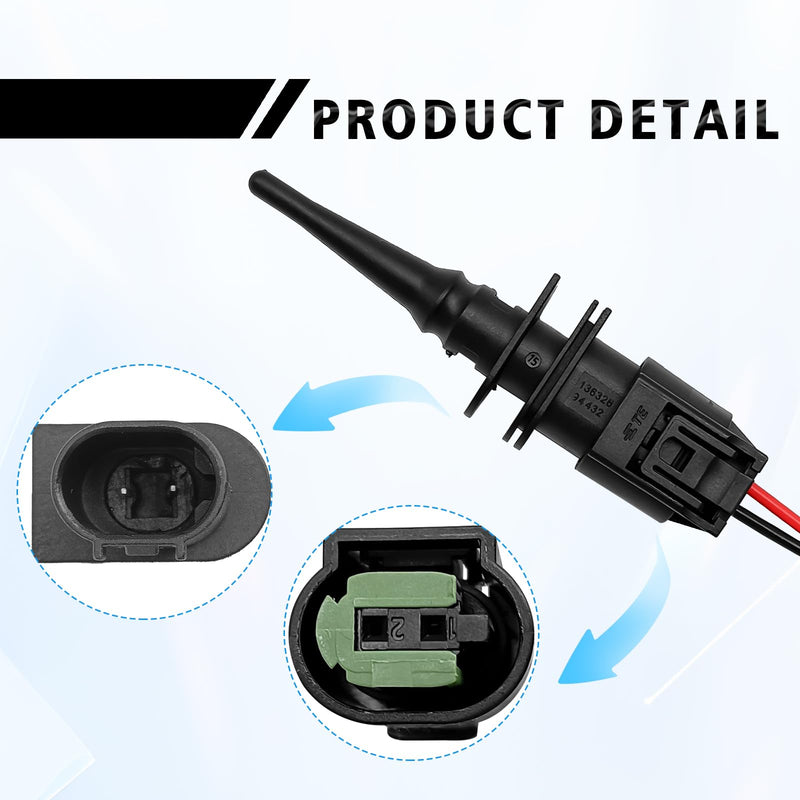 Outside Ambient Air Temperature Temp Sensor - Connector Pigtail Plug Compatible with BMW M3 M5 M6 X3 X5 X6 Z4 Z8 128i 323i 325i 328i 330Ci 528i 530i 550i Mini Cooper 65816905133 65816905050