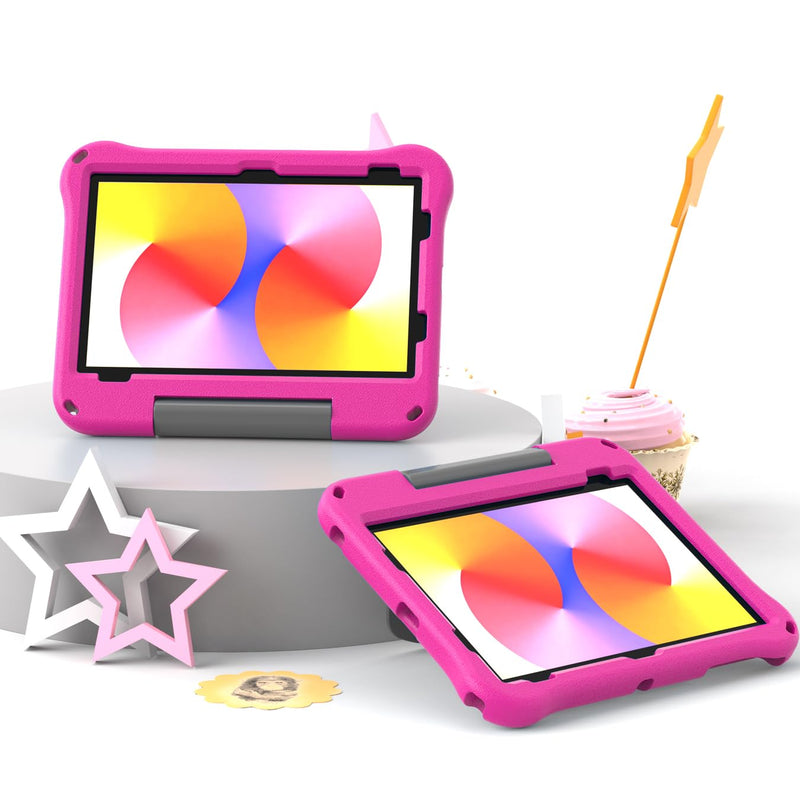 Kids Case for T-Mobile Revvl Tab 2 10.1 Inch (2025 Release) - SHREBORN Lightweight Shockproof Kid-Friendly Cover with Handle Kickstand for T-Mobile Revvl Tab 2 10.1" Tablets-Pink Pink