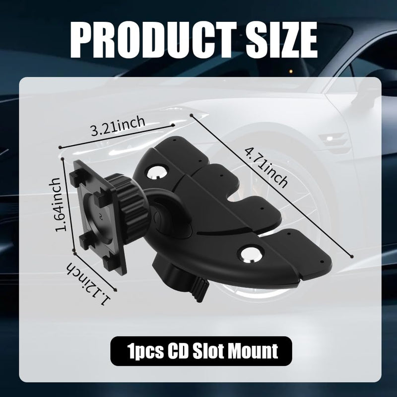 CD Slot Mount for Carplay Screen 360° Rotatable,2026 Upgraded Carplay Screen Mount with Triangle Stabilizing,Universal CD Mounts for Carplays Screens Dashcam GPS Car Accessories