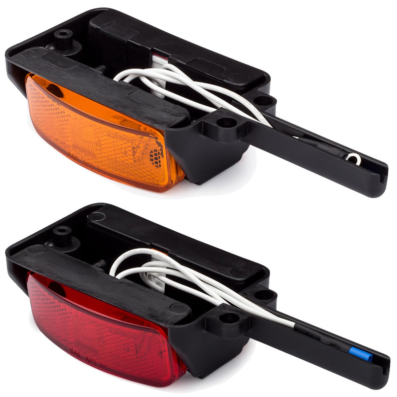 Lumitronics Pre-Wired Fender Clearance Trailer Lights Assembly (Amber/Red) - Left and Right Left & Right