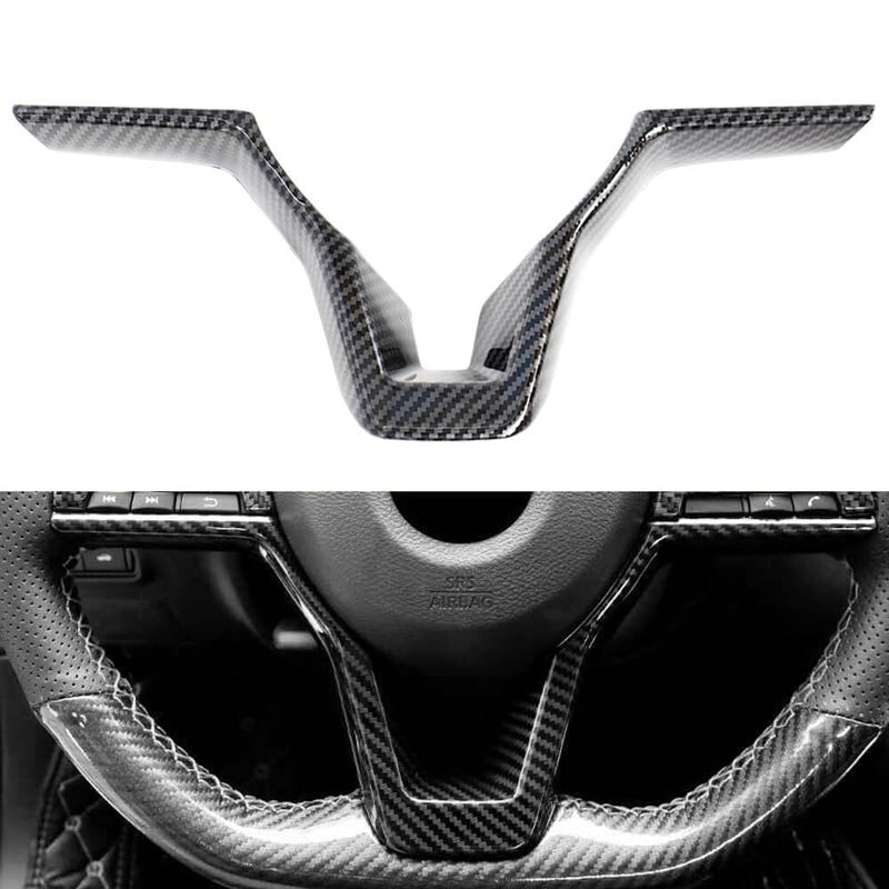 for Nissan Accessories Steering Wheel Trim Interior Decaration for Nissan Rogue Altima Sentra Kicks Leaf Versa (Carbon Fiber Black) Carbon Fiber Black