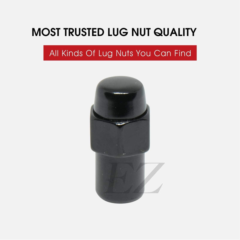 Cragar Standard Mag Lug Nut 1/2"-20 Black with Black Standard Washer Set of 20 Pcs