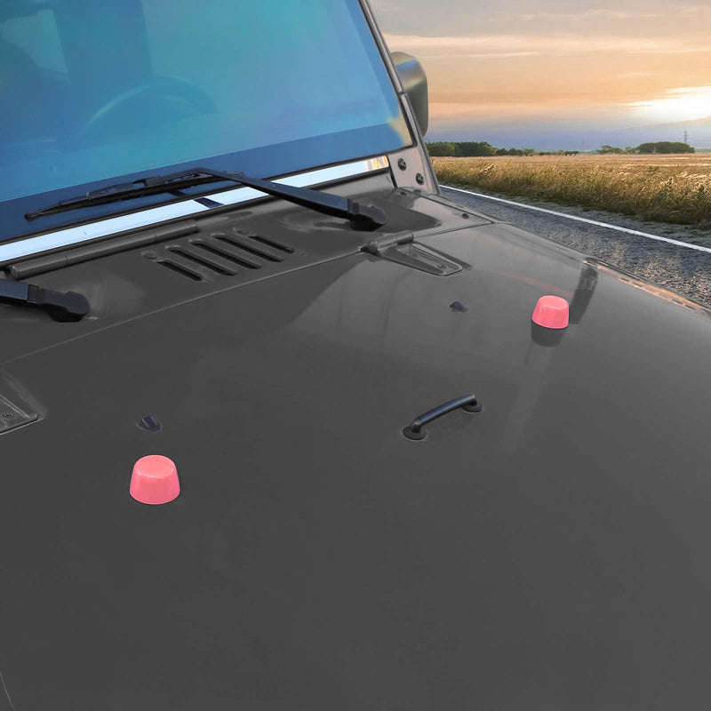 Engine Hood Rubber Head Cover Trim Decoration Accessories for Jeep Wrangler JK JKU 2007-2018,Pink Pink