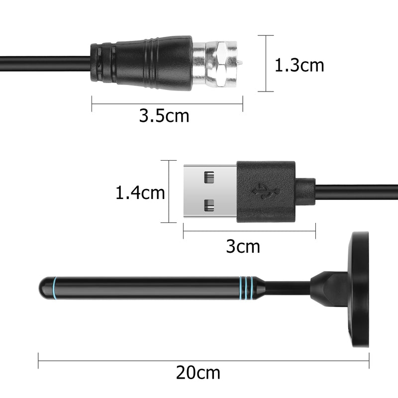 YAODHAOD Digital TV Antenna for Smart TV Indoor, 2025 HD Antenna with Strong Magnetic Base, 360° & Long Range Reception for Local Channels, Supports 4K, 1080p