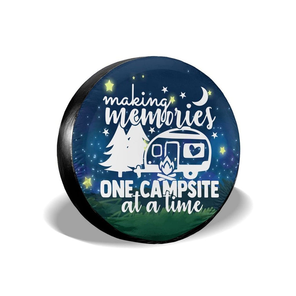 Making Memories One Campsite Starry Sky Camping Spare Tire Cover Weatherproof Wheel Protectors Universal Fit for Trailer Rv SUV Truck Camper Travel Trailer 14in Color 1 14" fits for tire Diameter 60-69cm/23.5-27.5in