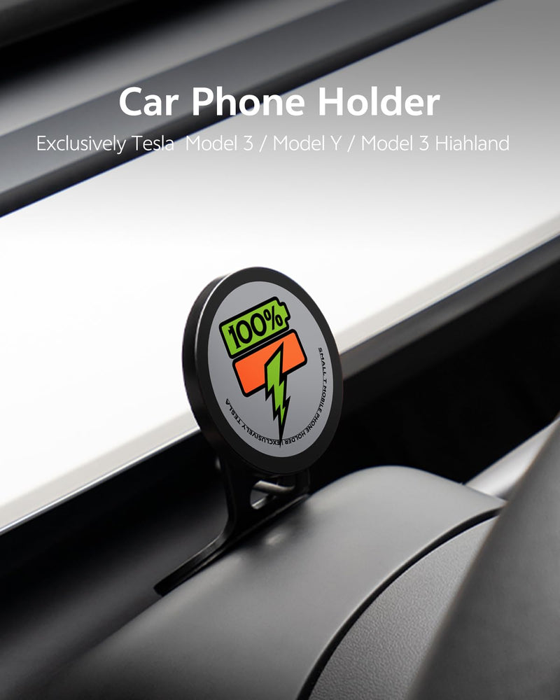 2025 Upgraded Magnetic Wireless Charging Car Phone Holder for Tesla Model 3 / Y, Magnetic Phone Mount, Car Mount for iPhone, Car Accessories,Transparent Appearance Design