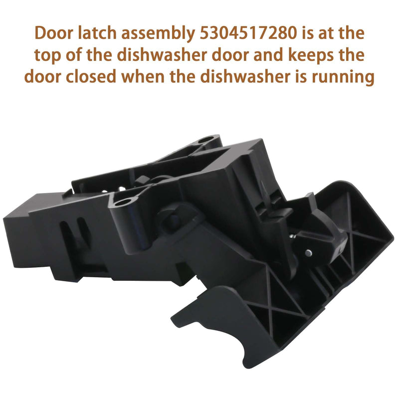 5304517280 Dishwasher Door Latch Assembly – Replaces 5304517278, 5304500345, 5304500348, 4840185, PS12585637 – Compatible with Frigidaire, Kenmore, Crosley Dishwasher