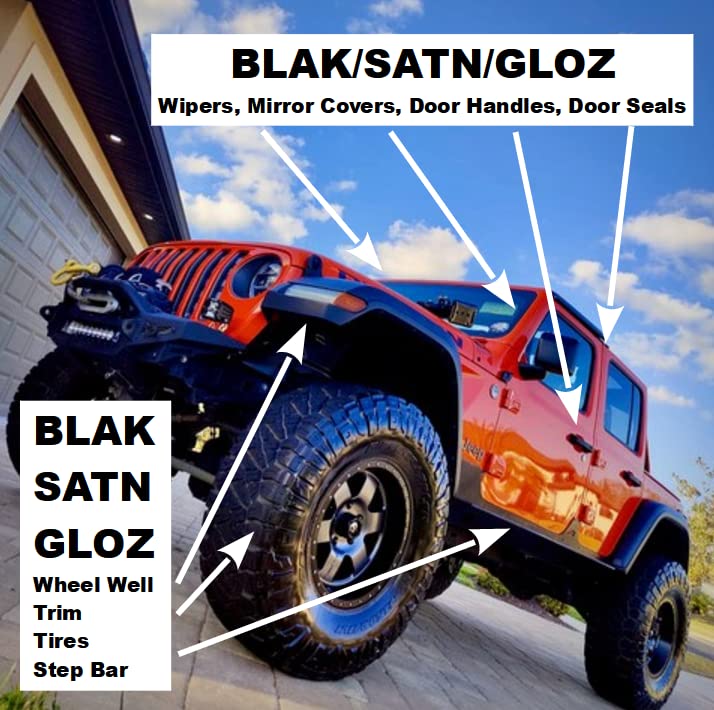 Blak 8oz | Tire Shine & Trim Restorer | Ceramic-Hybrid Protectant for Motorcycles, Golf Carts, RVs | Restore Faded Plastic, Cracked Vinyl & Prevent Dry Rot | Long-Lasting OEM Finish Blak 8oz
