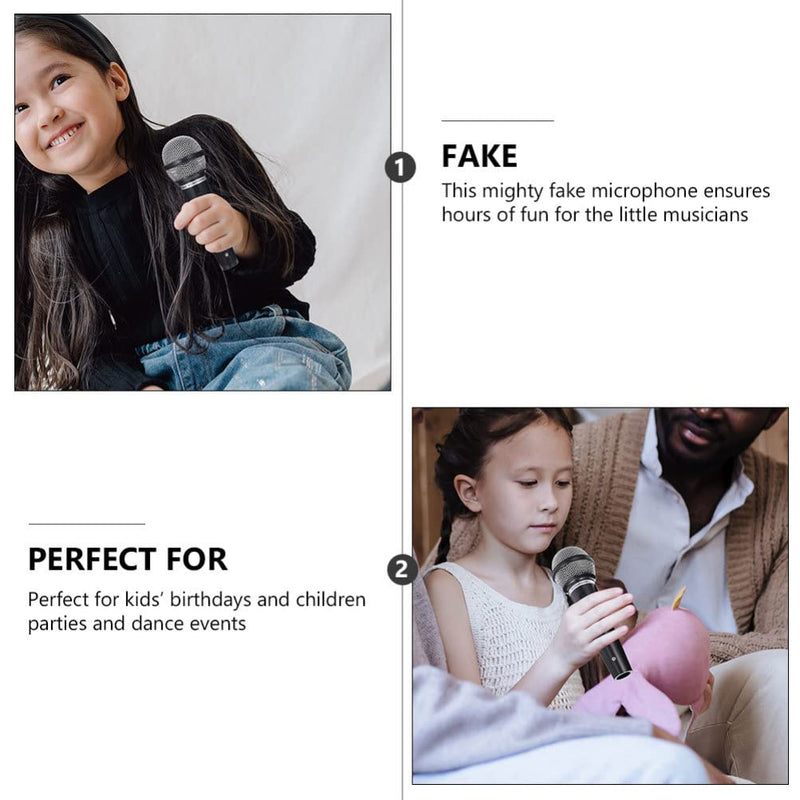 NUOBESTY Fake Microphone for Kids Handheld Microphone Prop Plastic Mics Pretend Toys for Karaoke Costume Prop Halloween Party Favors 16Pcs
